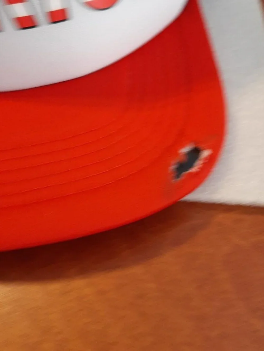 Merica Red White Blue Mesh Truck Hat NEW W DEFECT Left Front Corner Had A Hole